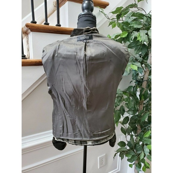 Kasper Petite Women's Green Rayon Long Sleeve Three Buttons Fitted Blazer - Picture 6 of 10